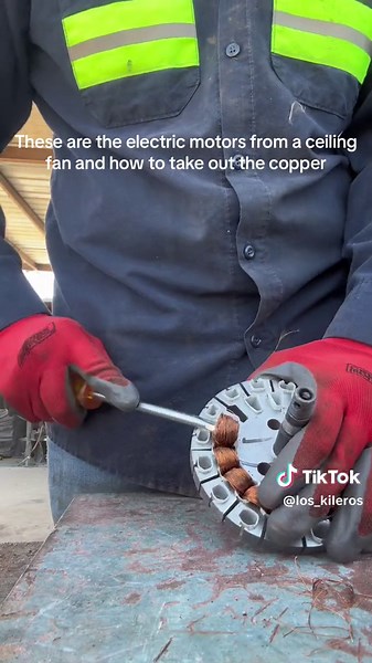 These are the electric motors from a ceiling fan and how to take out the copper #copper #electricmotors #dewalt #scraap #scrapyard