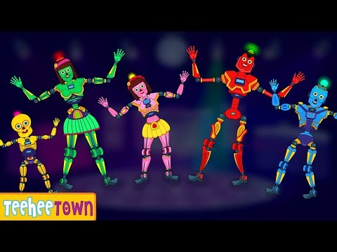 Skeleton Color Robot Finger Family - Midnight Lab Dance | Teehee Town