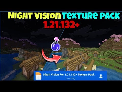 NEW Night Vision Texture Pack 1.21.132 🔥 Works on Realms & Servers (No Shader)