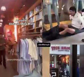 🚨BREAKING: Male suspect was swiftly detained today at the Ontario Mills Mall after setting fires inside multiple stores, including True Religion. Shoppers were rushed out as flames and smoke spread. No injuries were reported.
