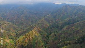 Every hectare of arable land is used in misty Africa Rift Valley hills