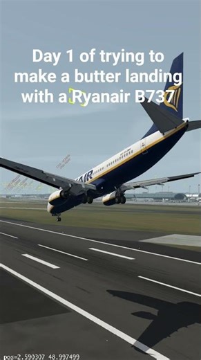 Day 1 of trying to make a butter landing with a Ryanair B737