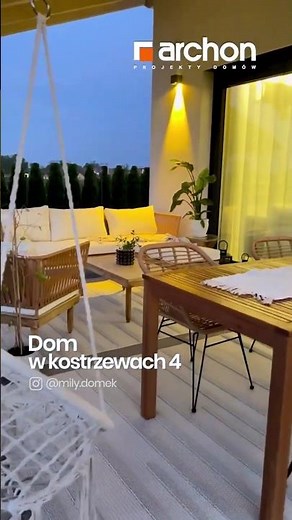 Dom w kostrzewach 4 – Przytulna parterówka. Inspirująca strefa tarasowa - ARCHON+ Projekty Domów