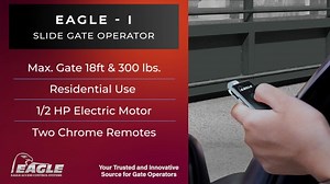 Watch Eagle-I Slide Gate Operator For gates 18 feet & 300 Lbs. on Amazon Live