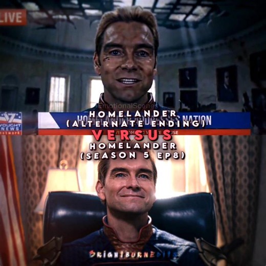 Homelander (alternate ending) vs Homelander (season 5)