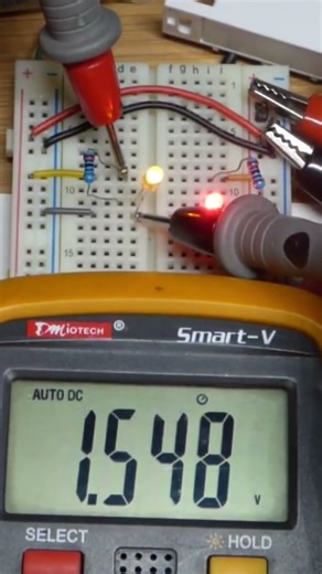 Yellow And Red LED Forward Voltages Multimeter Measured By Electronzap #led #electroniccomponent