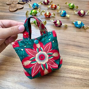 521K views · 4.2K reactions | How to Make a Mini Bag for Your Christmas Presents with Just 15cm of fabric easily ? | Hobby | Facebook