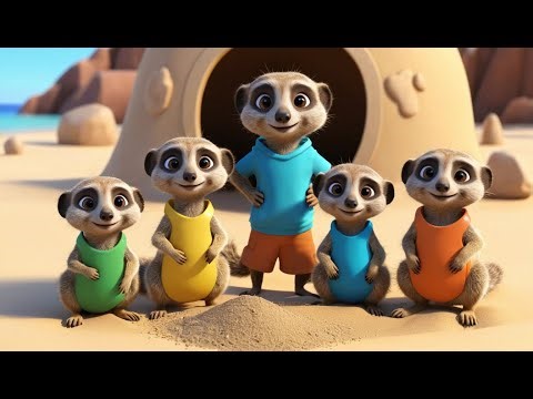 🦦 Meerkat Family Builds a Sand House | 3D Animated Nursery Rhyme for Kids