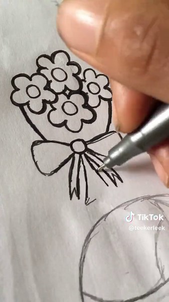 Easy Flower Bouquet Drawing Tutorial for Beginners
