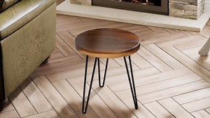 Round Teak Slice Slab Side Wood Table Top 17.7"x17.7"x1.96" Handmade Live Edge Handcrafted Plate Natural Solid Wooden Board for DIY Epoxy Resin End Table Slab Untreated Wall Home Décor