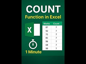 COUNT Function in Excel |1 Minute Tutorial