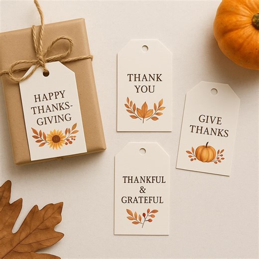 Thanksgiving Gift Tags Printable – Instant Download – Warm Neutral Tags – DIY Labels – 6 PNG   PDF - Etsy