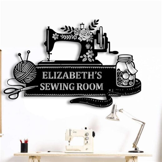 Custom Sewing Room Metal Sign, Personalized Name Wall Art, Sewing Room Decor, Tailor Workshop Dcor, Sewing Wall Hangings, Sewing Gifts - Etsy