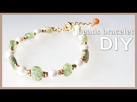 【DIY💎✨ビーズブレスレット 作り方】天然石ビーズとパールのアクセサリー how to make