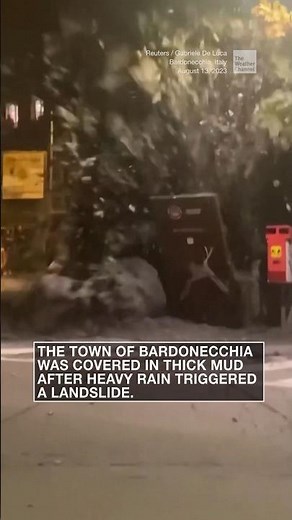 Muddy water floods Italian town’s streets