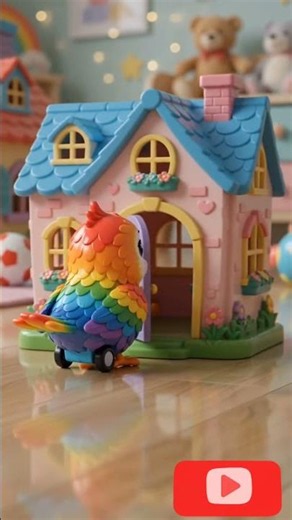 🐦 Colorful Bird Toy Goes Home to Sleep! 🏠💤 | Cute Toy Story for Kids#shorts