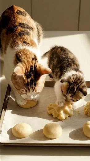 Cute Calico Cats Bake Chocolate Chip Cookies! 🍪😻 Hana & Yuki’s Cozy Kitchen Adventure