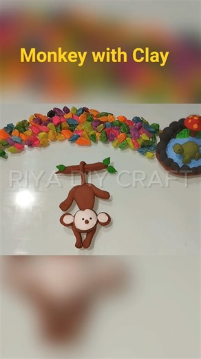 Today I am making a Monkey with the use of clay #diycrafts #diyideas #clayart #shorts