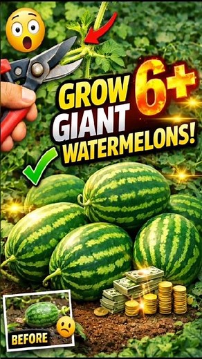 🍉 Grow 6–7 BIG Watermelons Per Plant | Pruning & Training Secrets for Massive, Sweet Fruit!