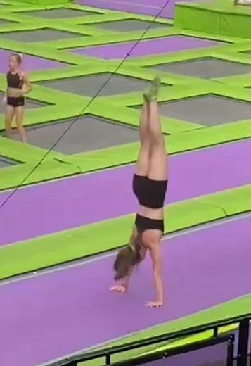 trampoline handstand? #acrobaticgymnastics #skill #tumbling #handstand #trampolining