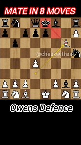 Owen's Defense (1. e4 b6) requires very specific, and often highly improbable, responses from Black. In essence, Black must make significant errors. Chess Notation: 1. e4 b6 (Owen's Defense) 2. d4 Bb7 3. Bd3 f5 4. exf5 Bxh2 5. Qh5 g6 6. fxg6 Nf6 7. gxh7 Nxh7 8. Qg6# Learn more about this unique position and discover more chess tactics by following @chesswithsai! Second World Chess Academy offers online classes for all levels: Beginner, Intermediate, & Advanced. Learn from experienced coaches, ma