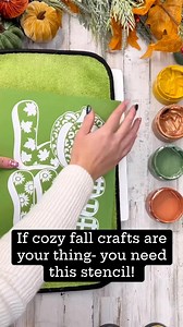 If cozy fall crafts are your thing - you need this Stencil! Just a little chalk paste and creativity brought this Fall design to life. Follow for more DIY and Christian content you’ll love. 🎃 #HalloweenCrafts #PumpkinLove #ReusableStencil #MagnoliaDesignCo #FallDecor #CraftySeason #FaithInspiredCrafts #DiyDreaming | DiyDreaming