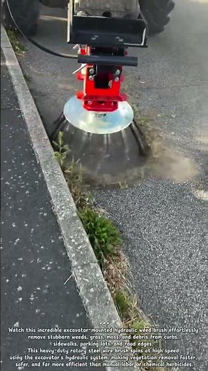 This Excavator Weed Brush Removes Weeds Like Magic! | Ultimate Road Cleaning Attachment