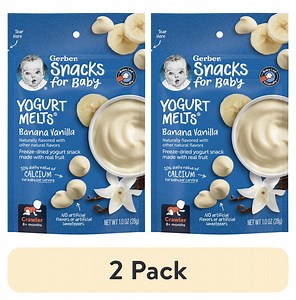(2 pack) Gerber Stage 3 Baby Food Snacks, Banana Vanilla Yogurt Melts, Baby Led Feeding 1 oz