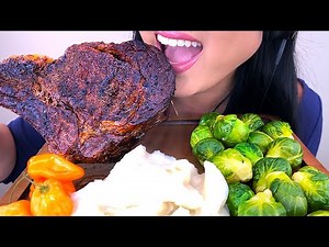 ASMR TOMAHAWK STEAK HABANERO PEPPERS & VEGGIES | ASMR Phan