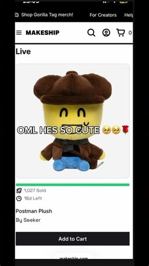 POSTMAN PLUSHIE IS OUT #postman #roblox #makeship #plush #plsdontflop #forsaken #crk #idk #plsblowup