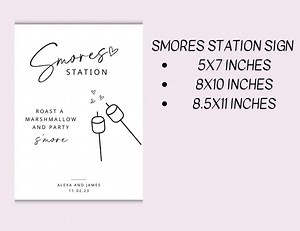 S'mores Station Sign Template: Printable Dessert Bar Decor (digital Download) - Etsy