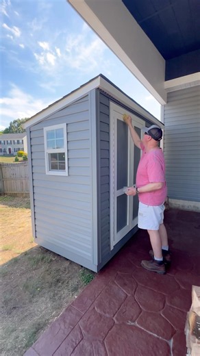 4x8 Custom Vinyl Lean To! Built On Site! 🖌️ #shed #leanto #custom #build #vinyl #work #wood