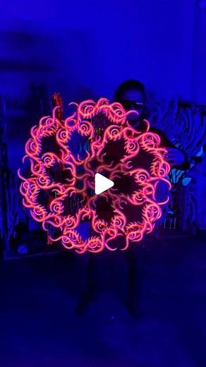 Alex Aliume on Instagram: "Announcing the newest Double-Sided 3D-UV-Glow-in-the-Dark Kinetic Sculpture under Blacklight and in the Dark, name: “Frequency of the Soul”. When people experience my kinetic art for the first time, they only see the first few layers of its embodiment. The main artifact hides below the surface. It’s a mesmerizing mystical Pattern that appears during the motion of the sculpture. It’s like creating at least 3 or 4 paintings in one artwork: it keeps changing between light