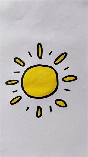 Sun ☀️ Easy Drawing #sun #sunrise #sunset #trending #drawing #art #shorts #viral #trendingshorts