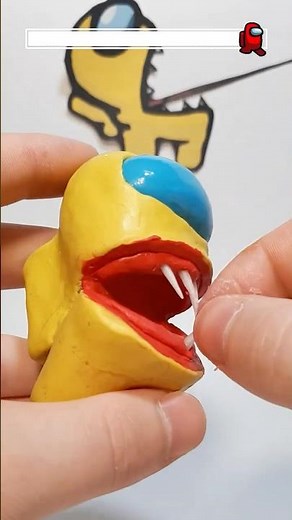 Sculpting CREEPIEST Impostor With Tongue 👅 Among Us Clay Art #amongus #clay #shorts