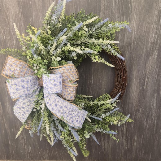 Blue Eucalyptus Spring Wreath – 24 Inch Farmhouse Door Decor - Etsy