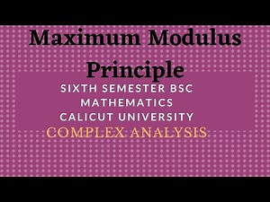 Maximum Modulus Principle|Corollary|