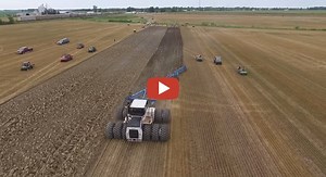 Big Bud 525/50 pulling a 21 bottom plow. Alvordton, OH Plow Day 8-8-15 -Border View Farms-