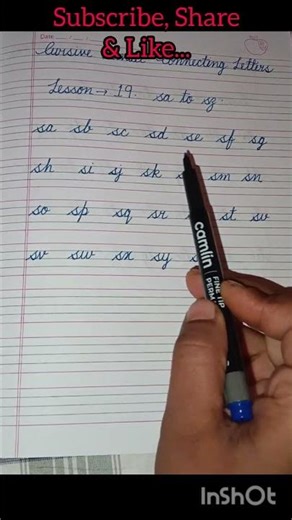 #How To Write Cursive Small Connecting Letters||Basics Begginers Handwriting Improvement#Lesson -19