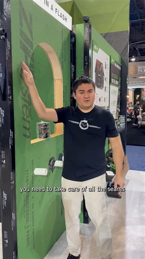 Seal tough areas in a flash. Learn about the benefits of using ZIP System stretch tape and liquid flash on tricky corners and curves. Hector from Efficient Build gives us the details. | Huber Engineered Woods