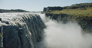 Iceland beautiful and powerful wasserfall Dettifoss. The most powerful waterfall in Europe