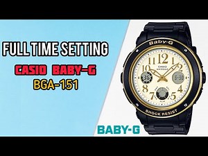 How To Set Time on Casio Baby-G BGA-151 Digital Watch | Watch Repair Channel
