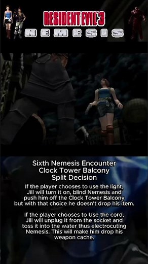 Resident Evil 3 (1999) - Sixth Nemesis Encounter & Reward (Clock Tower Balcony)
