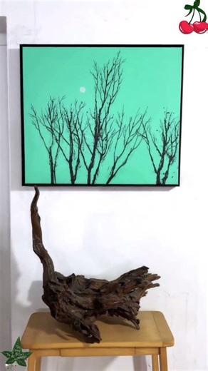 Simple easy-to-learn and stress-relieving branch drawing just one branch and a bottle