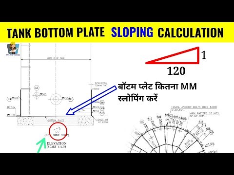 Tank bottom plate sloping calculation | Sloping tank plate calculation formula