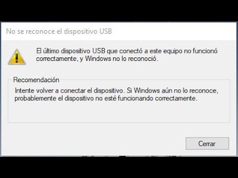 El ultimo dispositivo USB que conecto a este equipo no funciono correctamente 2026