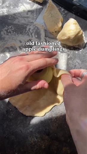 Julie Clark | Tastes of Lizzy T on Instagram: "#7 video of the year, our apple dumplings! This is our old fashioned recipe that I got from my favorite Amish cookbook. It has a homemade dough, wrapped around apples, with a cinnamon sugar syrup that it bakes in. They are unbelievable served warm with ice cream! Comment RECIPE and I’ll share it with you! https://www.tastesoflizzyt.com/amish-apple-dumplings/"