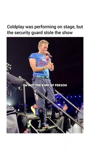 Find Good Music | Songs on Instagram: "At the Coldplay concert in Düsseldorf, there was a playful twist during the show. While the band was performing, a “security guard” suddenly broke into a full-on dance routine, wearing one of the band’s colorful alien headpieces. The crowd went wild, cheering as he moved across the stage like he owned it. Fans later discovered he wasn’t actually a random guard. He was Chris Fandrey, a local dance teacher and professional performer. Coldplay had included him