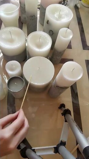 How to Make Candles with Concrete Bases / DIY