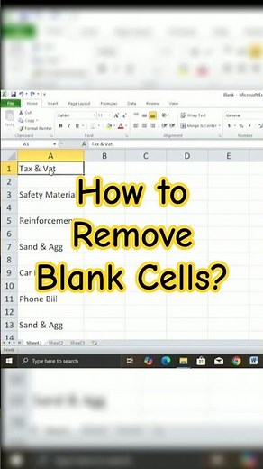 How to remove Blank Cells in Excel?